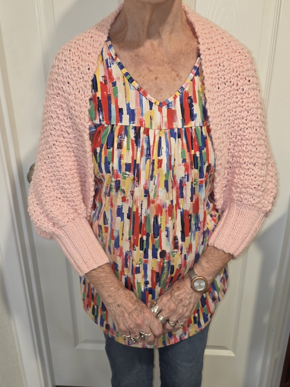 Source Pink Knit Shoulder Shrug